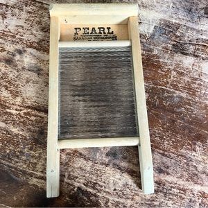 Antique PEARL Canadian Woodenware Washboard Farmhouse Laundry Decor